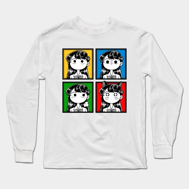 Komi-san Faces Long Sleeve T-Shirt by gamergeek